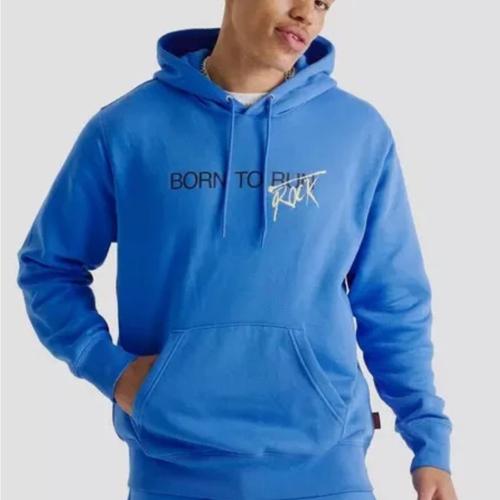 Nike Blue 'Born To Rock' Men's Pullover Hoodie